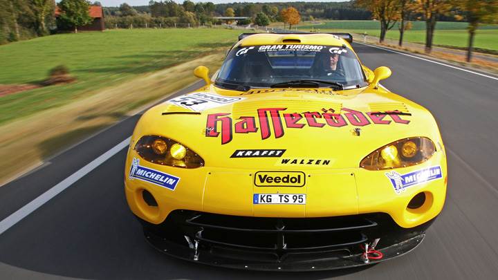 Running Front Pose Of Zakspeed Dodge Viper In Yellow